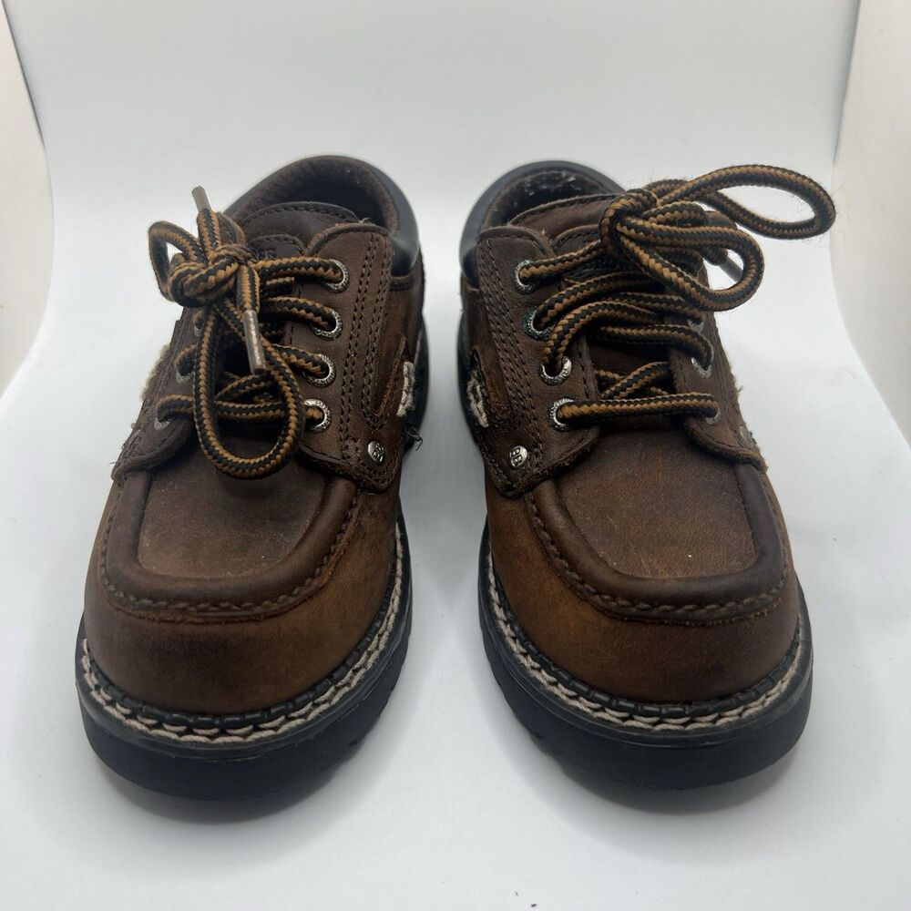 Buster Brown Baby Boy Full Leather Brown Quality Shoes Size 8.5 W Wide EUC